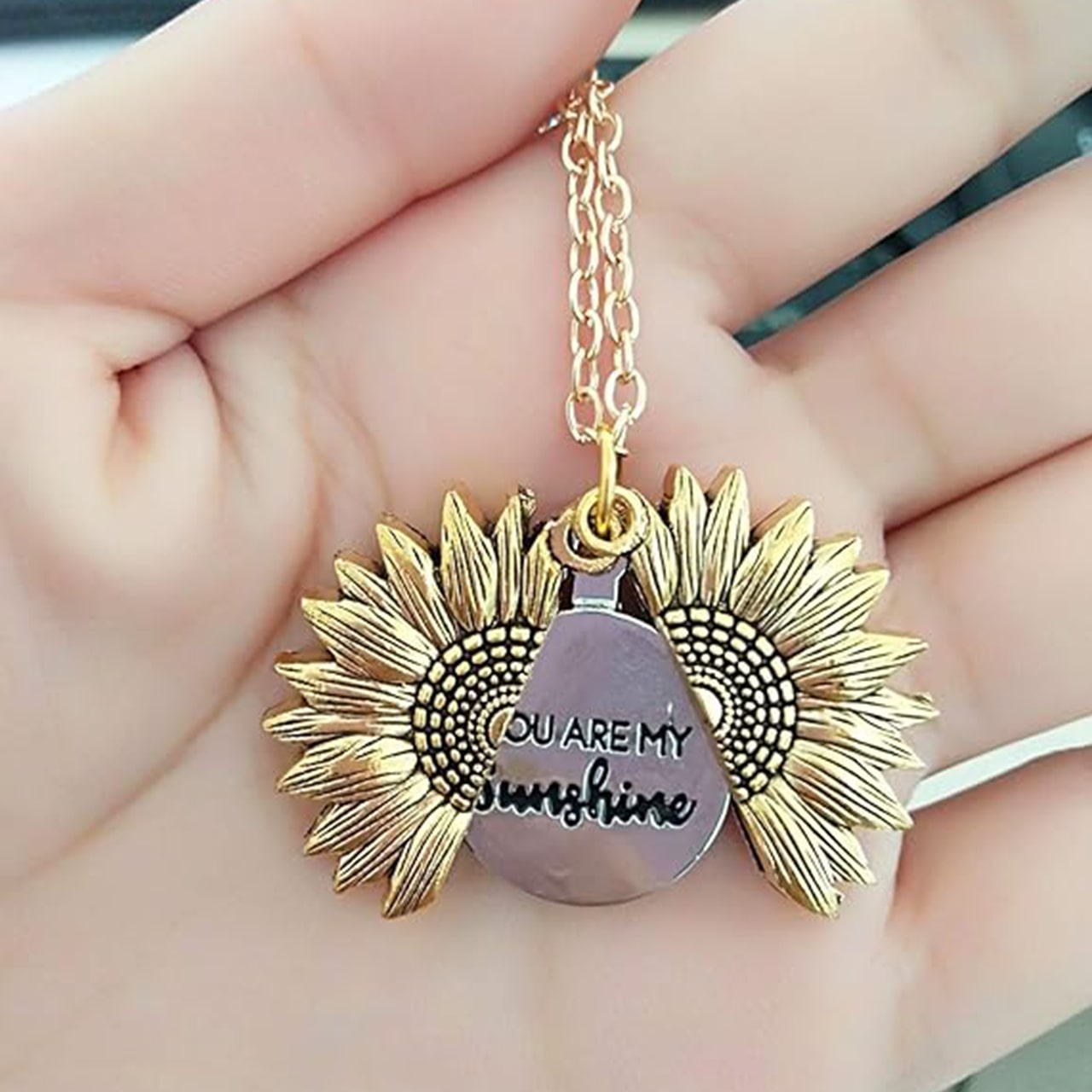 SunNecklace, collana con motivo di girasole e una dolce iscrizione - Image 6