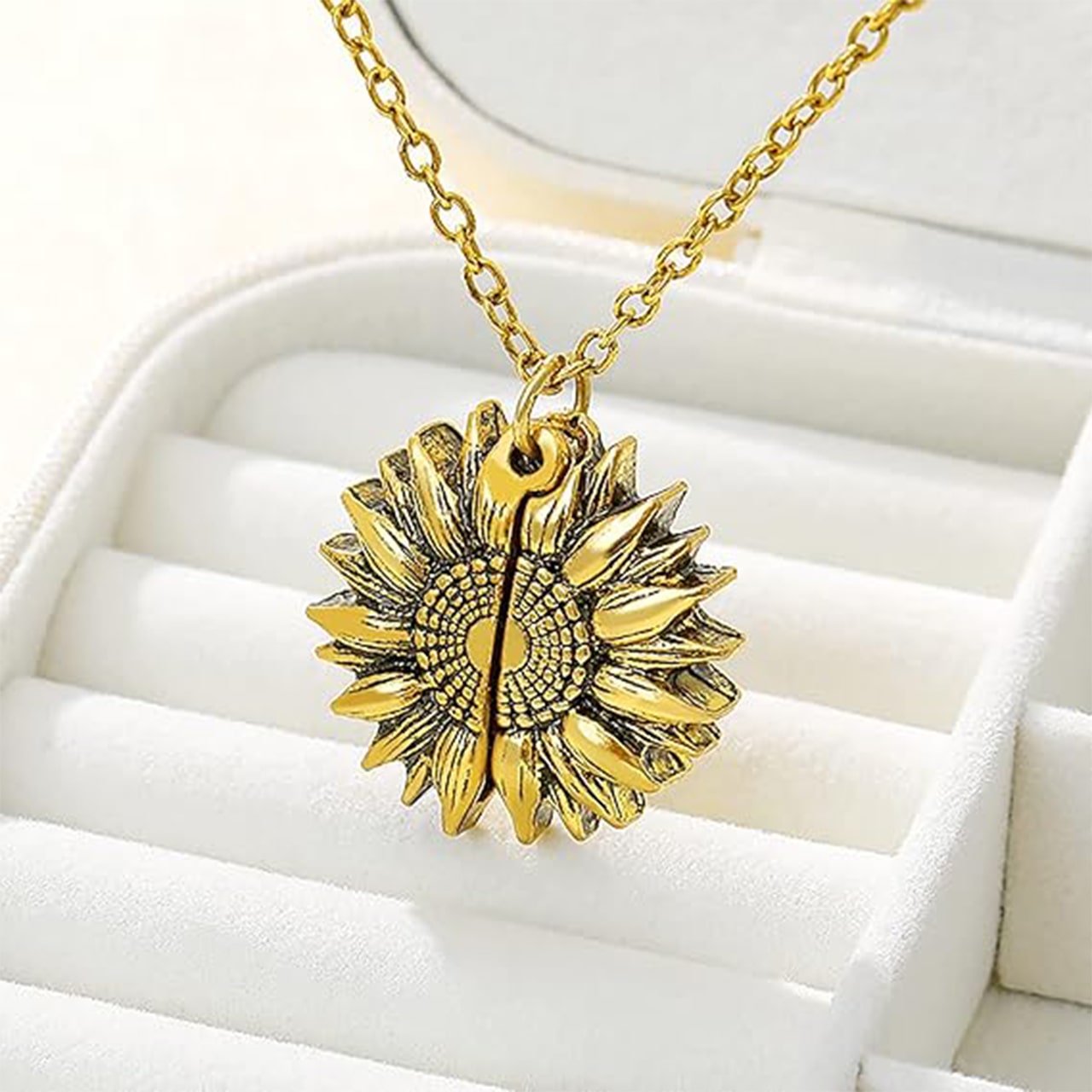 SunNecklace, collana con motivo di girasole e una dolce iscrizione - Image 7