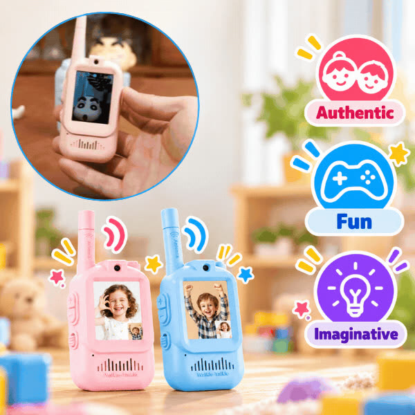 Walkie-talkie per bambini con schermi (2 pezzi), VideoTalkie - video
