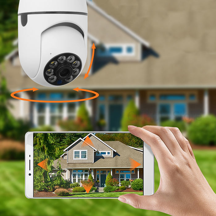 La fotocamera si sposta di 360° a sinistra e a destra e di 90° su e giù: puoi spostare la fotocamera tramite il telefono. Inizierà automaticamente a muoversi quando rileva un movimento!