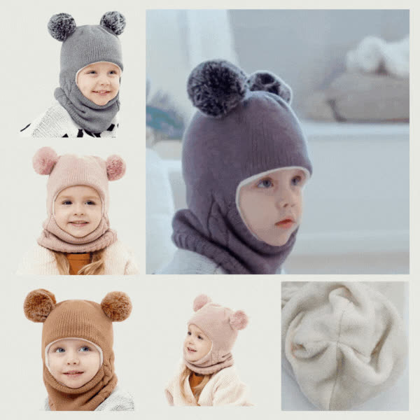 WINHAT-SIV, Cappello morbido con sciarpa per bambini - video