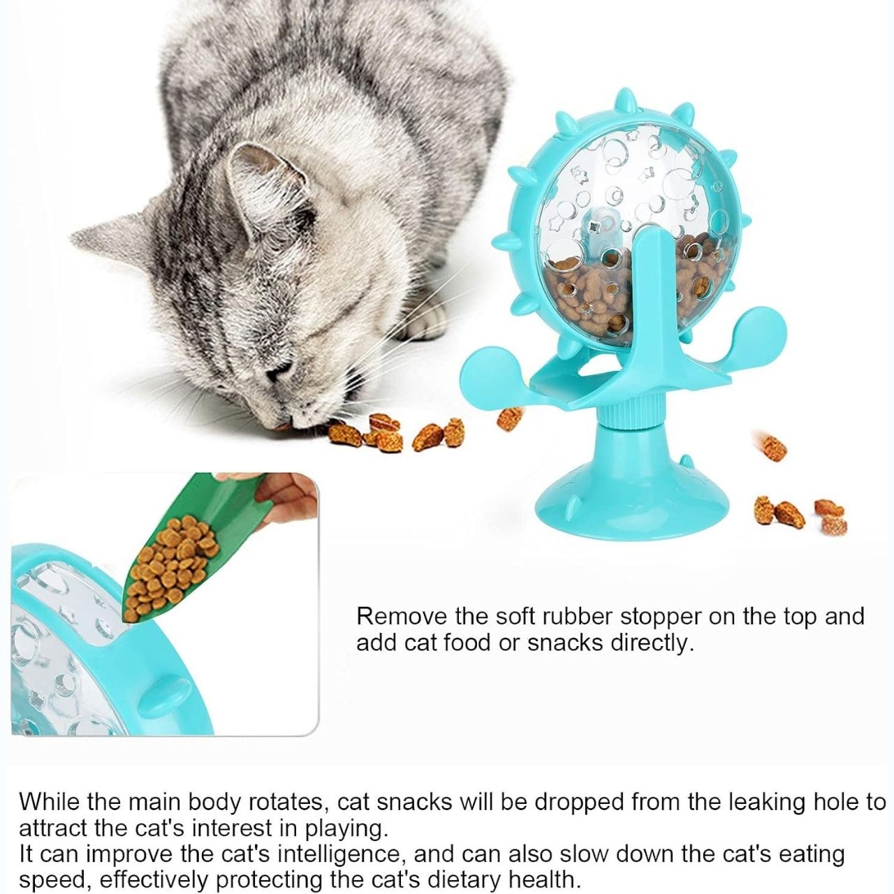 WheelToy, giocattolo interattivo rotante per cibo per gatti e cani - Image 5
