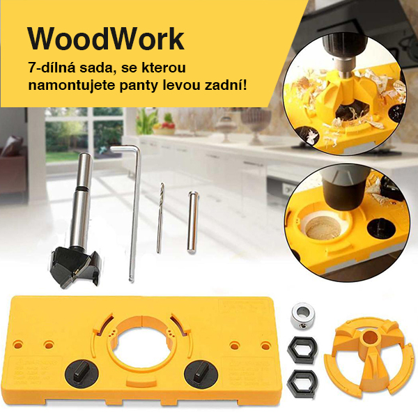 WoodWork, set di strumenti da 7 pezzi per forare cerniere (35 mm) - Image 9