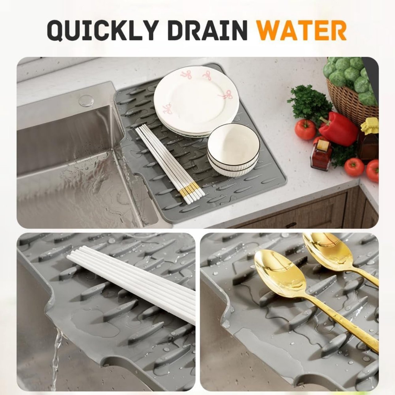 DripDrain, tappetino in silicone multiuso - Image 4