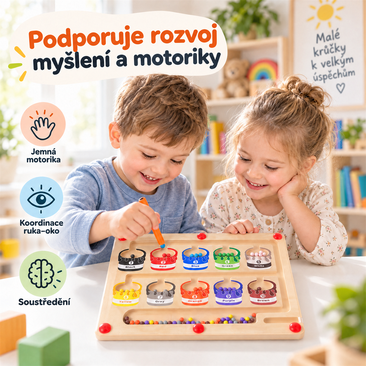 Il giocattolo stimola lo sviluppo mentale e motorio!